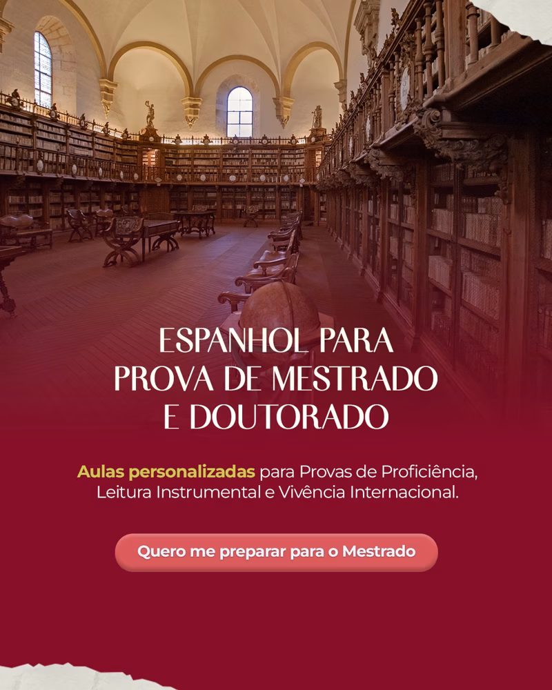 Preparação exclusiva de espanhol para mestrado e carreira acadêmica - método Flávia Leite